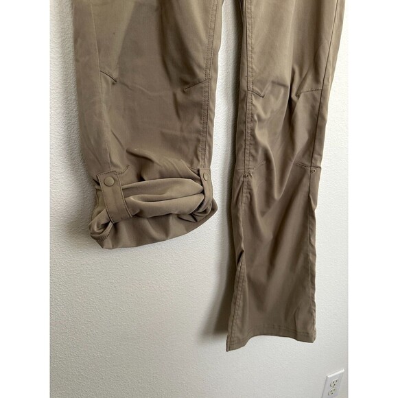Prana Halle Pant Straight Leg Cargo Convertible Capri Beige Hiking Women Size 12 - Picture 7 of 11